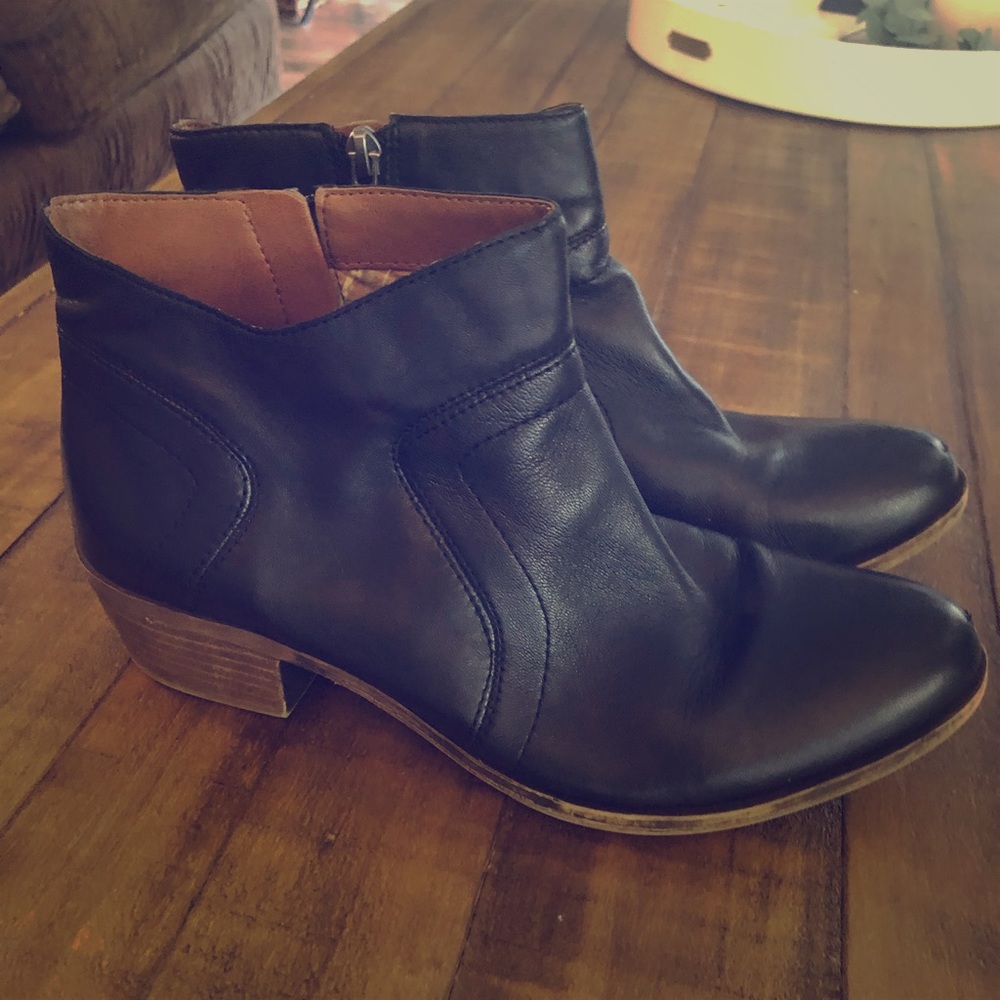 Black Leather Ankle Boots